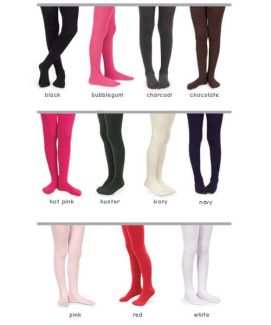 Jefferies Socks Girls Seamless Smooth Toe Organic Cotton Solid Color Adjustable Waist Tights 1 Pair