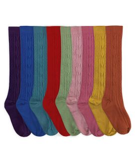 Jefferies Socks Wholesale Girls Fashion Colors Cable Knee High Socks 1 Pair