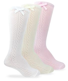 Jefferies Socks Wholesale Pointelle Bow Knee High Socks