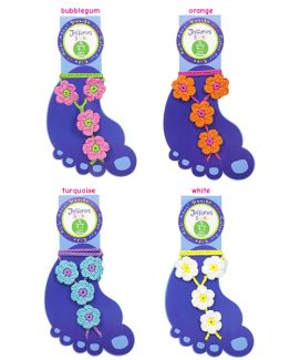 Jefferies Socks Wholesale Girls Daisy Crochet Barefoot Sandal 1 Pair