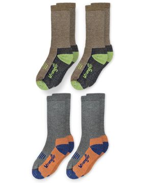 Wrangler Wholesale Boys Smooth Toe Merino Wool Full Cushion Boot Socks 2 Pair Pack