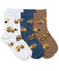 Jefferies Socks Wholesale Boys Construction Equipment Pattern Crew Socks Triple Treat Assortment