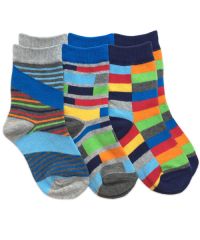 Boy Funky Stripe Crew Socks 3 Pair Pack