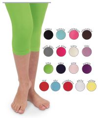 Jefferies Socks Wholesale Girls Pima Cotton Solid Color Capri Tights 1 Pair