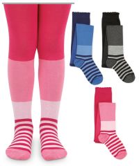 Jefferies Socks Wholesale Girls Cotton Wide Stripe Tights 1 Pair