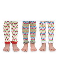 Jefferies Socks Wholesale Girls Colorful Fashion Chevron Pattern Ruffle Footless Tights 1 Pair