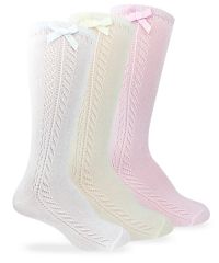 Jefferies Socks Wholesale Pointelle Bow Knee High Socks