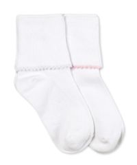Jefferies Socks Wholesale Girls Seamless Smooth Toe Tatted Edge Turn Cuff Socks 1 Pair