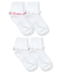 Girls Seamless Ripple Edge Turn Cuff Sock 2 Pair Pack