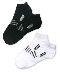 Top Flite Mens Sport Low Cut Cushioned Heel and Toe Socks 2 Pair Pack with Arch Support