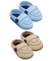 Jefferies Socks Wholesale Baby Boys Baby Mocs Crochet Bootie Crib Shoes 1 Pair