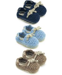 Jefferies Socks Wholesale Baby Boys Boat Shoe Crochet Bootie Crib Shoes 1 Pair