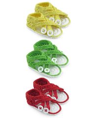 Jefferies Socks Wholesale Baby Girls Criss Cross Crochet Bootie Crib Shoes 1 Pair