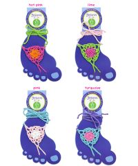 Jefferies Socks Wholesale Girls Color Pop Crochet Barefoot Sandal 1 Pair