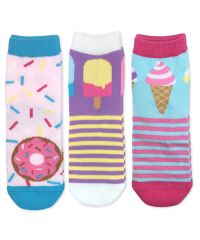Jefferies Socks Donut Popsicle Ice Cream Pattern Crew Socks Triple Treat