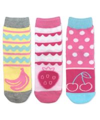Jefferies Socks Sundae Banana Strawberry Cherry Fruit Pattern Crew Socks Triple Treat