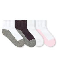 Jefferies Socks Wholesale Girls and Boys Seamless Sport Quarter Half Cushion Socks 3 Pair Pack