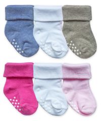 Jefferies Socks Baby Non-Skid Turn Cuff Socks 3 Pair Pack