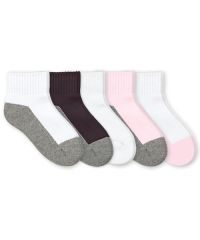 Jefferies Socks Wholesale Girls and Boys Seamless Sport Quarter Half Cushion Socks 6 Pair Pack