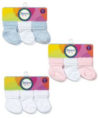 Rock-A-Bye Bubble Stitch Bootie Baby Socks 6 Pair Pack