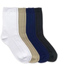 Jefferies Socks Wholesale Kids School Uniform Bamboo Wide Rib Crew Socks 2 Pair Pack