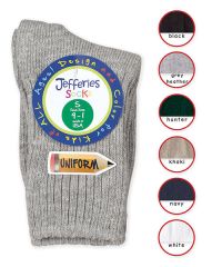 Jefferies Socks Wholesale Boys School Uniform Rib Crew Socks 1 Pair