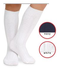 School Uniform Classic Cable Knee High Socks