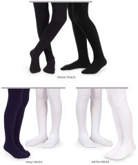 Jefferies Socks Wholesale Girls School Uniform Smooth Microfiber Tights 2 Pair Pack