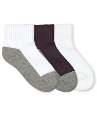 School Uniform Seamless Sport Quarter Half Cushion Socks 3 PK 