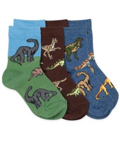 Jefferies Socks Dinosaur Crew Socks Triple Treat