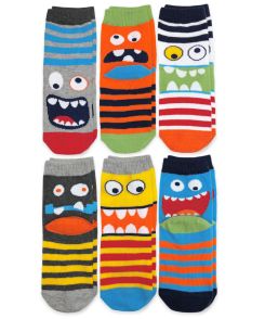 Jefferies Socks Fun Monster Crew Socks 6 Pair Pack
