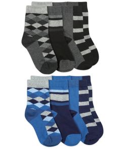 Jefferies Socks Argyle and Stripe Dress Crew Socks 3 Pair Pack