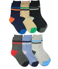 Jefferies Socks Multi Stripe Crew Socks 6 Pair Pack