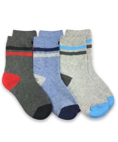 Jefferies Socks Multi Stripe Heather Crew Socks Triple Treat