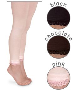 Jefferies Socks Lace Trim Footless Tights 1 Pair