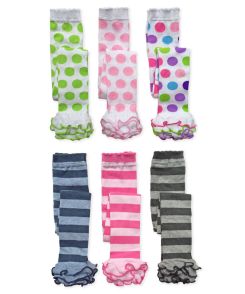 Jefferies Socks Dot and Stripe Ruffle Footless Tights 1 Pair