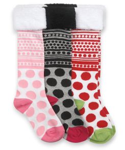 Jefferies Socks Dot Fuzzy Cuff Knee High Socks 1 Pair