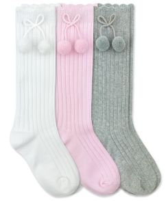 Jefferies Socks Pom Pom Knee High Socks 1 Pair