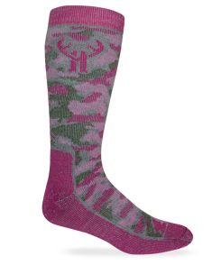 Huntworth Pink Camo Merino Wool Blend Boot Socks 2 Pair Pack