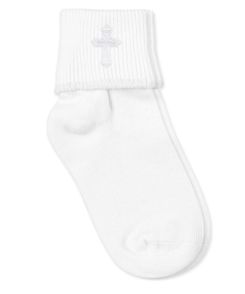 Jefferies Socks Smooth Toe Cross Baptism Cotton Turn Cuff Dress Socks 1 Pair