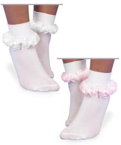 Jefferies Socks Smooth Toe Sheer Ribbon Tutu Lace Turn Cuff Socks 1 Pair
