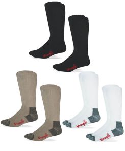 Wrangler Riggs Non-Binding Smooth Toe Cushion Foot Boot Crew Socks 2 Pair Pack