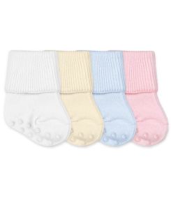 Jefferies Socks Non-Skid Smooth Toe Organic Cotton Turn Cuff Socks 1 Pair