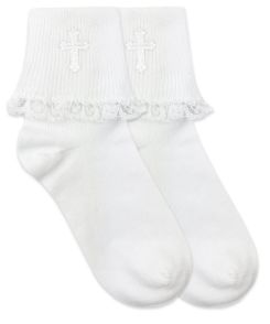 Jefferies Socks Religious Occasions Communion Lace Turn Cuff Socks 1 Pair