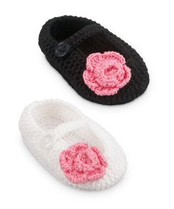 Jefferies Socks Flower Mary Jane Crochet Bootie 1 Pair