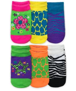 Jefferies Socks Daisy and Star Pattern Low Cut Socks 6 Pair Pack