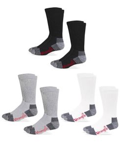Wrangler Riggs Steel Toe Cushion Cotton Boot Crew Socks 2 Pair Pack