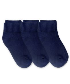 Jefferies Socks Smooth Toe Navy Sport Quarter Socks 3 Pair Pack