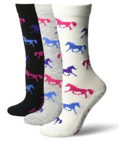 Wrangler Horse Crew Socks 3 Pair Pack