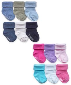 Jefferies Socks Non-Skid Turn Cuff Socks 6 Pair Pack